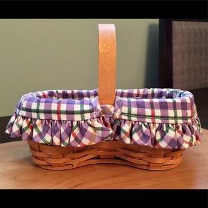 Longaberger Shaker Taker Basket w/Blueberry Plaid